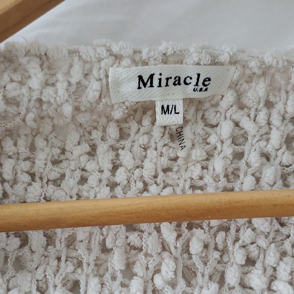 Miracle U.S.A Beige Knit Cardigan - Picture 2 of 2